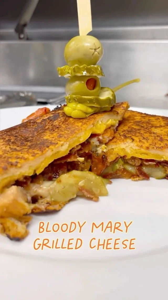 🍞 + 🍅 + 🧀 + 🥓 = ❤️

A cheesy delight with Zing Zang battered sourdough, white and yellow cheddar cheese, with roasted tomato and bacon jam. Try our Bloody Mary Grilled Cheese or any of our delicious lunch sandwiches today at a Wild Eggs near you!